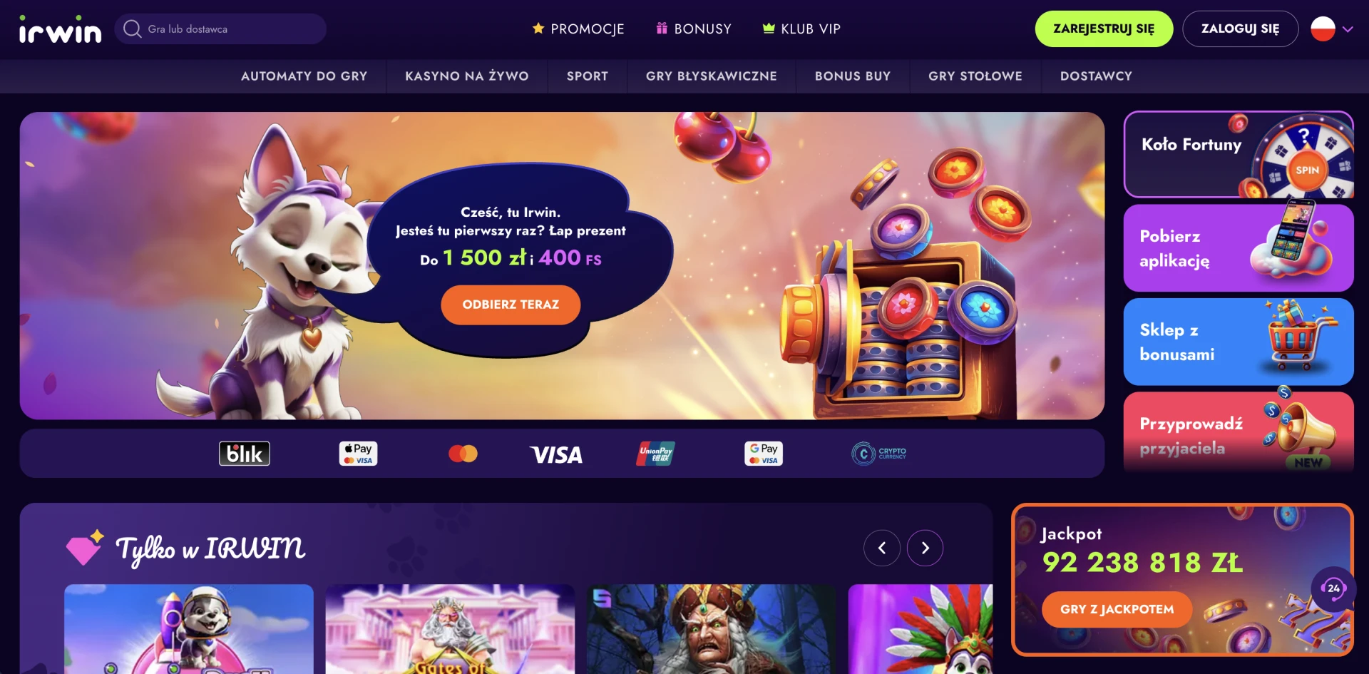 Aplikacja kasyno Irwin Casino na prawdziwe pieniądze — czy warto?